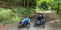 couple using accessible bikes at Dalby Forest Cycle Hub CIC
