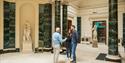 A couple talking with a member of staff at Mount Stewart – National Trust ©National Trust Images/James Dobson