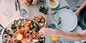 Seafood platter with locally sourced produce