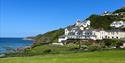 View across to Watersmeet Hotel in North Devon on a sunny day