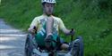 Person using adapted go kart at Calvert Exmoor