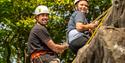 Couple abseiling at Calvert Exmoor