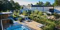 Outdoor pool and decking at Rudding Park