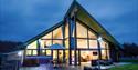 Building at Calvert Kielder lit up at night