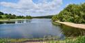 View across the reservoir at Calke Abbey