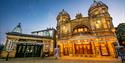 Outside of Buxton Opera House lit up