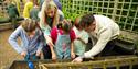 A family digging for treasure