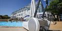 pool hoist by the outdoor pool at Marsham Court Hotel