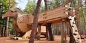 A wooden play area designed to look like an eagle at Moors Valley Country Park and Forest