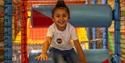 Child playing in the soft play centre at Hertfordshire Zoo
