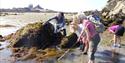 A group of people fishing along the beach with Jersey Walk Adventures