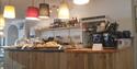 Isle of Wight, Eating Out, Little Fox's Cafe. Bembridge, Counter with Cake