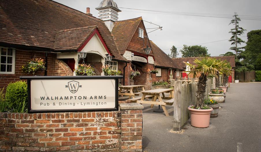 Outside the Walhampton Arms in the New Forest