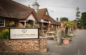 Outside the Walhampton Arms in the New Forest