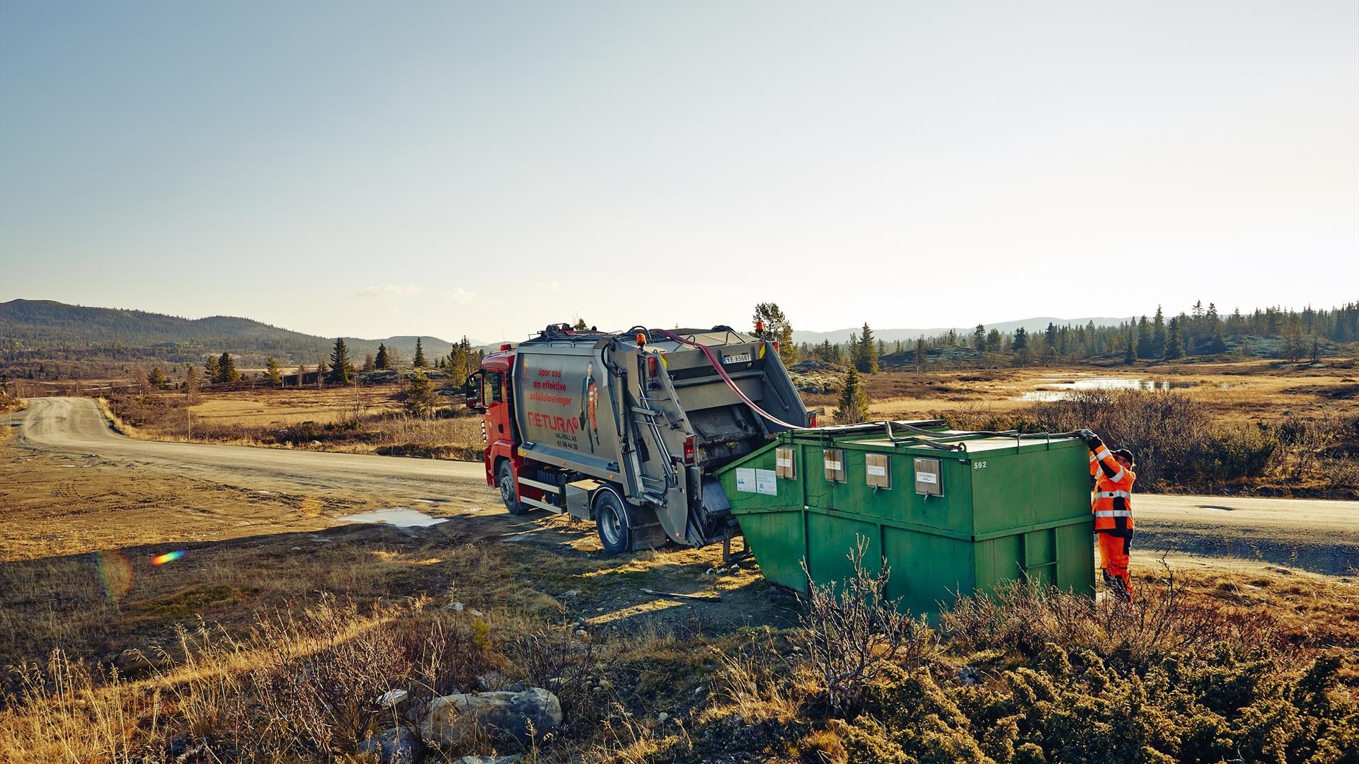 Retura sin container i fjellandskap