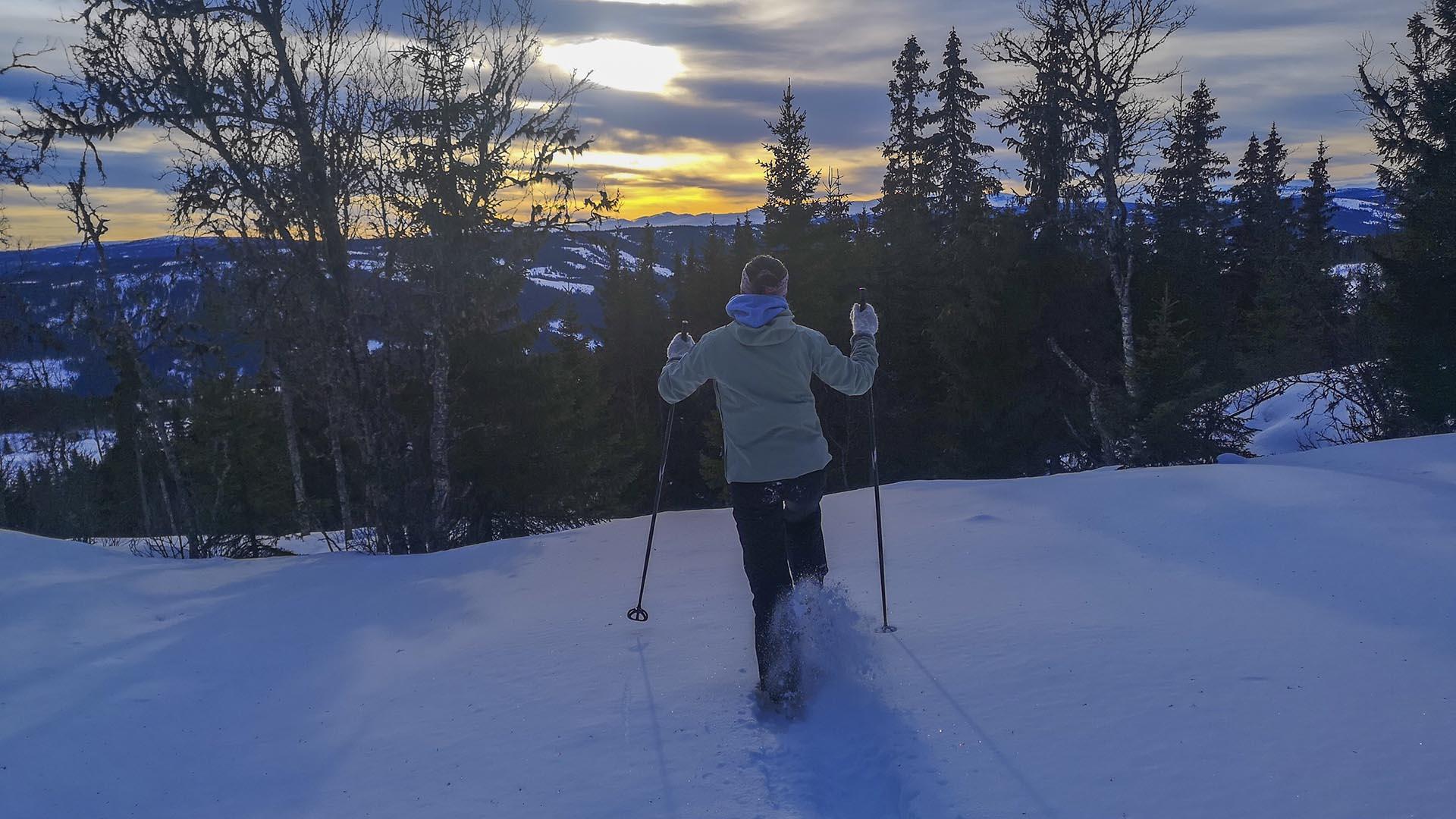 Snowshoein with a view.