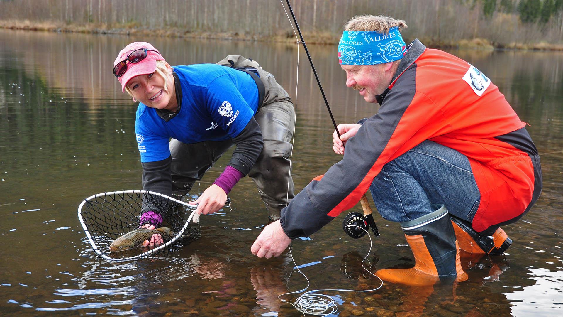 A fish is caught in Begna river