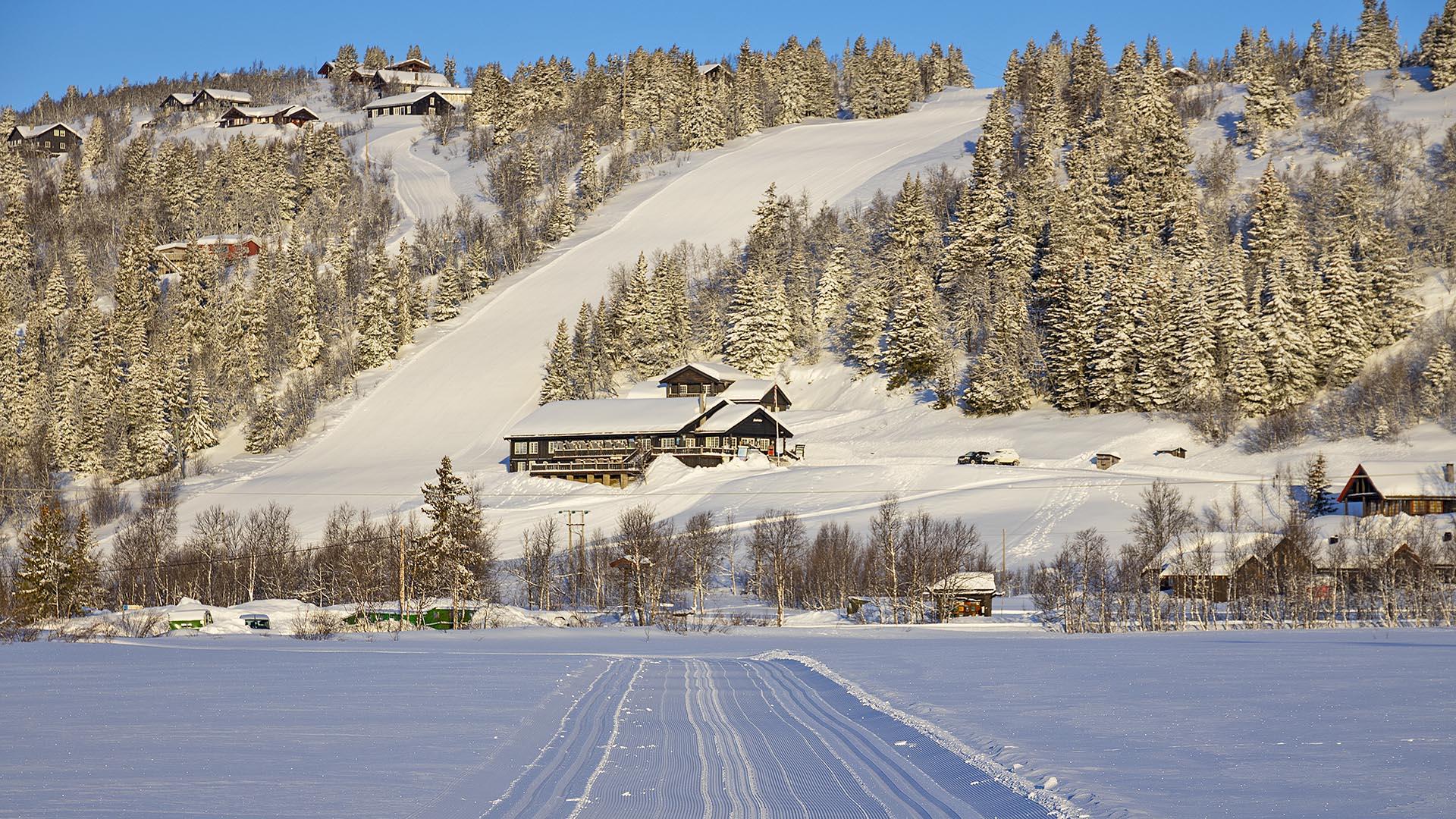 View from the cross country slopes towards Gamlestølen