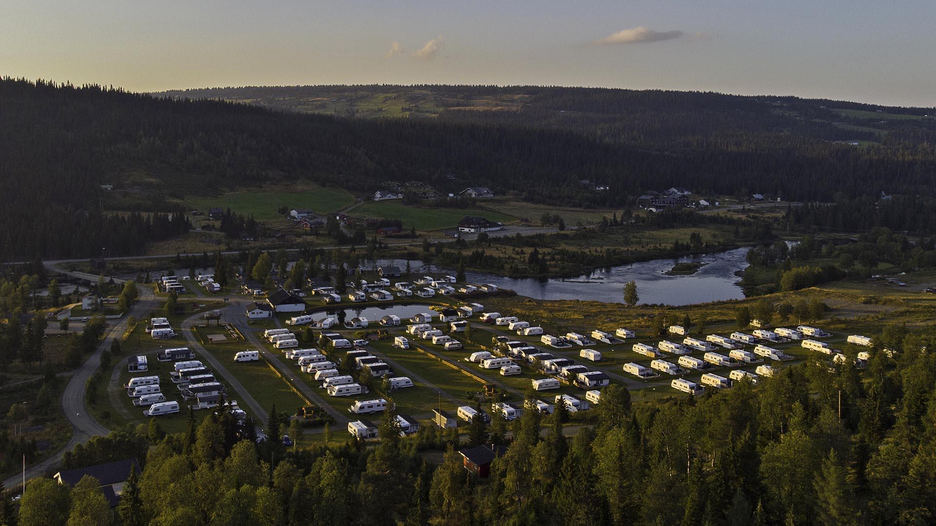 Overview over the area of Bjørkestølen Helårscamping