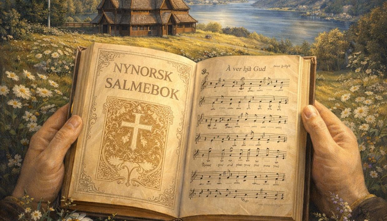 Nynorsk salmebok i blomstereng