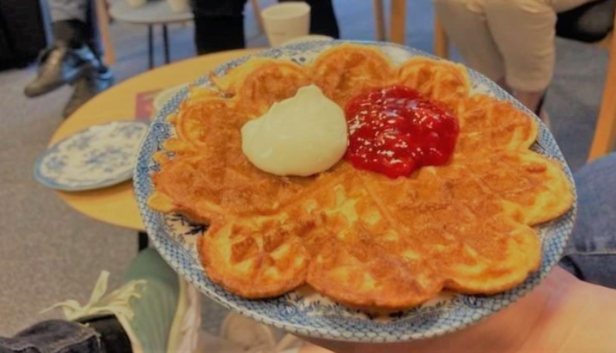 Vaffel med syltetøy