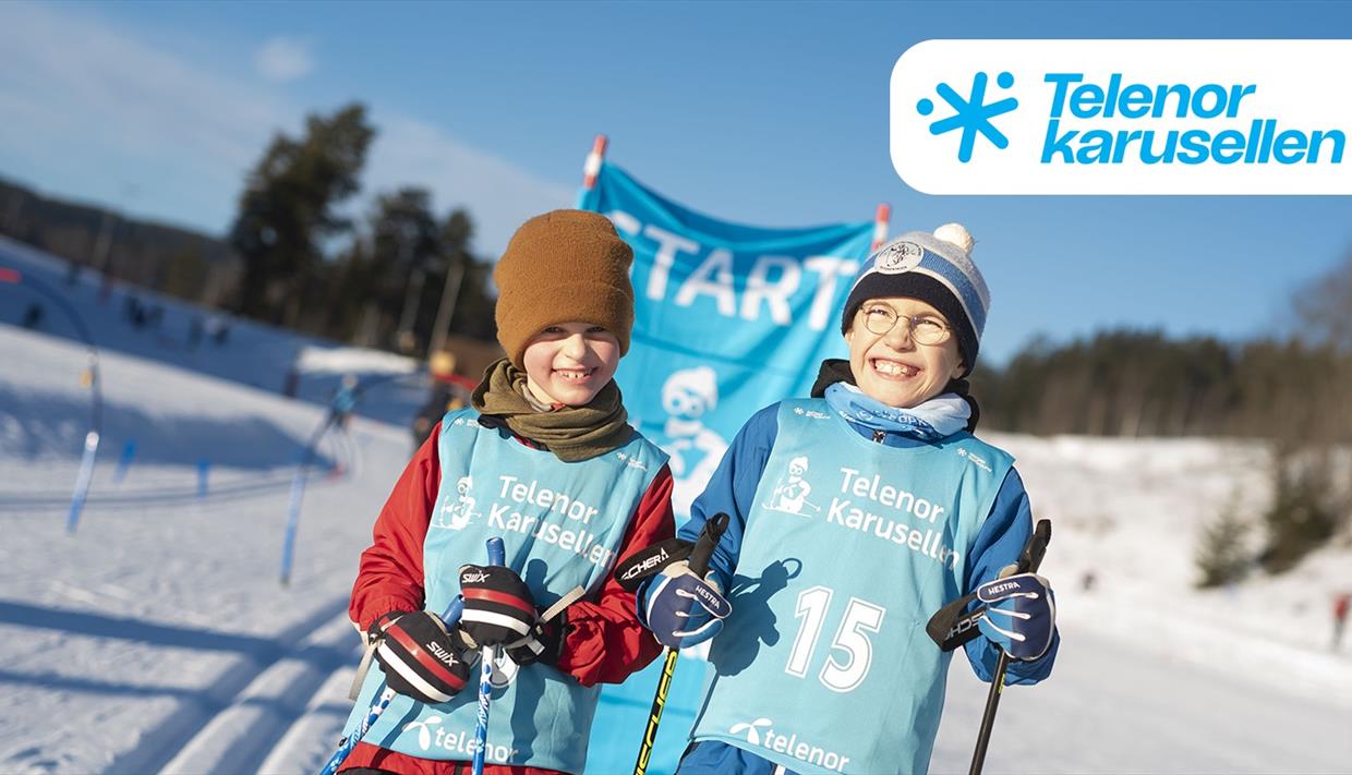 To glade deltakere som er klare for start på Telenorkarusellen.