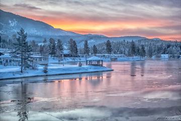 Vinterbilde fra Aurdal Fjordcamping