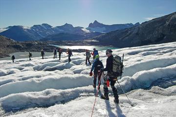 En gruppe i taulag over isbre