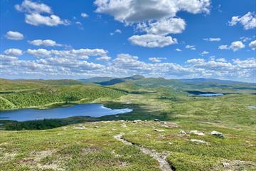 Utsikten fra Reinehamaren innover i Langsua nasjonalpark.