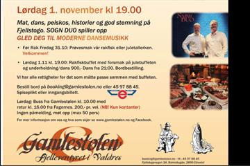 Rakfiskbuffet, underholdning og dans på Gamlestølen