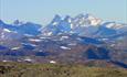 Aussicht vom Mugnetinden in Richtung Hurrungane.