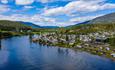 Dronebilde fra Aurdal Fjordcamping