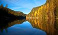 A beautiful autumn day on the southern part of Lake Aurdalsfjorden.