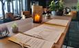 Menu on a restaurant table
