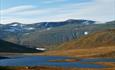 Rasletinden (right) seen from the Fagerdalen Valley.