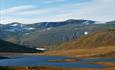 Rasletinden (right) seen from the Fagerdalen Valley.