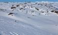 The northern slope of Stølsnøse is a beginner friendly mountain ski tour.