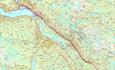 Map of the cycling tour along the former Valdresbanen railway.