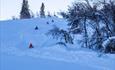 Tobbogganers in the special slope at Vaset.