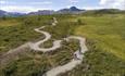 Drone image (aerial view) over Beitostølen Trail Areana