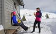 Break at Skibua on the sunny side of the hut.