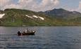 Fishing from boat on Lake Vinstre.