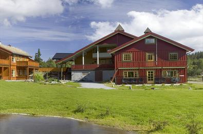 Koselige hus på Nythun om sommeren