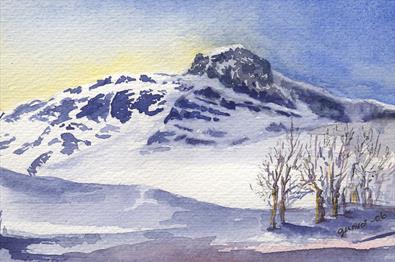 Aquarelle by GUnvor Hegge - The Mountain Bitihorn