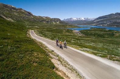 Along the Slettefjellvegen with Lake Fleinsendin and Jotunheimen in the background.