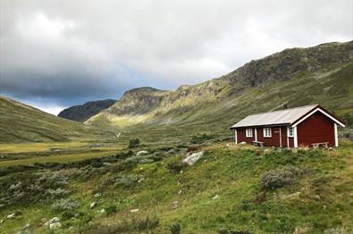 Yksendalsbu i frodige Yksendalen i Jotunheimen.