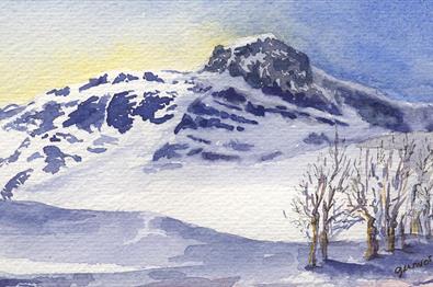 Maleri av Bitihorn malt av Gunvor Hegge