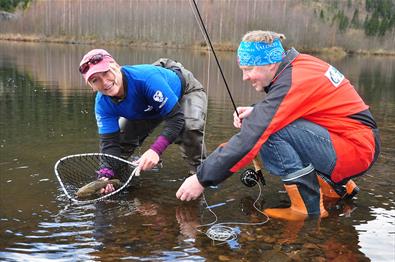 Fly fishing River Begna.