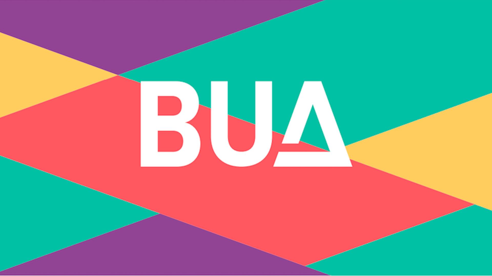 Logoen og fargene til Bua