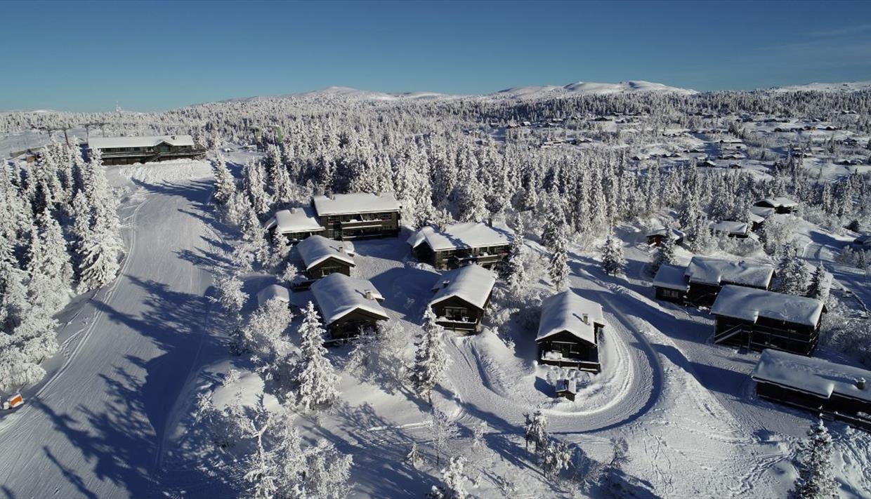 Oversiktsbilde Aurdal Fjellpark vinter